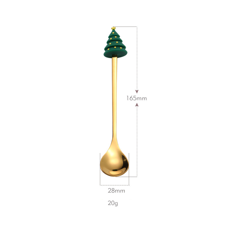 Cuillère d'arbre de Noël dorée