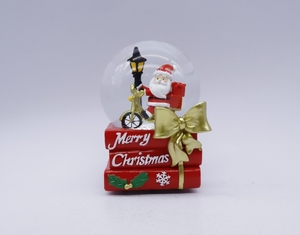 Bola DE AGUA DE Ángel de Navidad de 100MM, pingüino de Papá Noel, Reno montando <span class=keywords><strong>en</strong></span> bicicleta, globo de nieve de resina con lazo de oro rojo, caja de regalo - Product Image 5