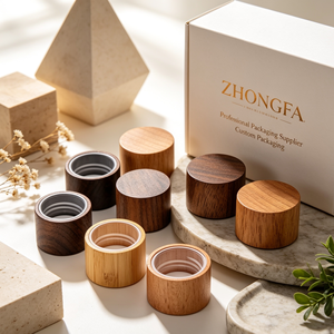 Luxury Cosmetic Cream Jar With Natural <b>Bamboo</b> Wooden Lid Refillable Skincare Packaging Custom Logo OEM - Product Image 2