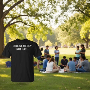 Camiseta Choose Mercy Not Hate, color negro, unisex, talla mediana para adultos - Product Image 3