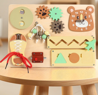Tableau d'activités Montessori en bois fait main, jouet sensoriel en bois pour l'éveil, ornement en bois, cadeau en bois pour enfants pour les fêtes