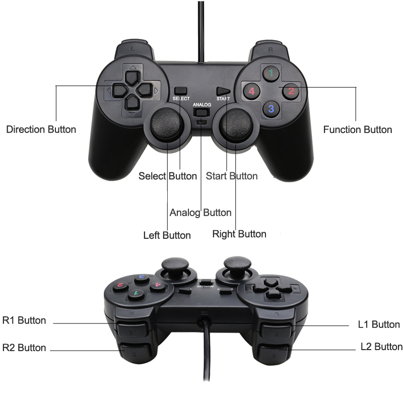 USB Wired 706 Controller Gamepad Joystick for PC Gaming