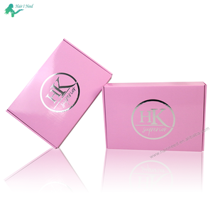 Kotak penyimpan lipat kertas dicetak kemasan bergelombang kotak surat pengiriman logo kustom kotak hadiah perhiasan berkilau untuk wig - Product Image 4