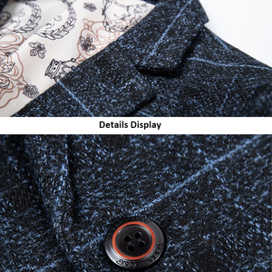 Veste de costume décontractée en coton pour <span class=keywords><strong>homme</strong></span> grande taille, motif chevrons rétro, sans repassage, coupe ajustée, <span class=keywords><strong>style</strong></span> gentleman - Product Image 5