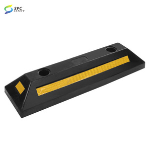 エコノミー耐久性のある床私道ガレージ車両リサイクルラバー車タイヤホイールストップ駐車場縁石ブロックラバーホイールストッパー - Product Image 2