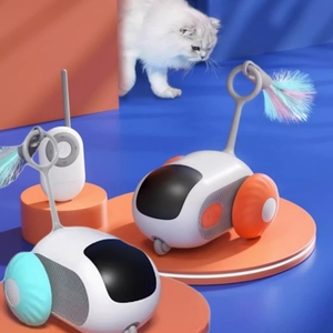 Vente en gros de voiture de course par gravité électrique intelligente à deux modes, jouet en matériau TPR, jouet télécommandé pour <span class=keywords><strong>chat</strong></span>, jouet écologique pour <span class=keywords><strong>chat</strong></span> - Product Image 1