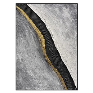 Pintura al Óleo Pintada a Mano, Arte Abstracto en Blanco, Negro y Gris, Efecto 3D, Marco Metálico, Estilo Lujoso, Arte de Pared para Sala de Estar, Fondo para Sofá - Product Image 5