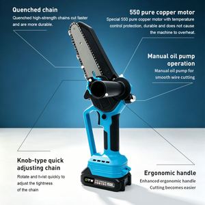 Scie à chaîne électrique sans fil professionnelle haute puissance A2-0082, 6 pouces, batterie 21V, moteur en cuivre pur, scie à bois pour l'abattage du bois et du bois d'œuvre - Product Image 3