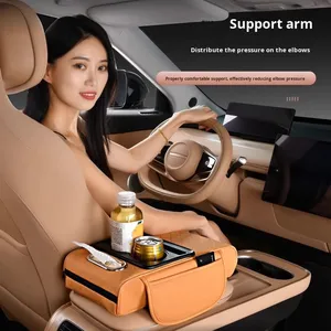 Boîte à mouchoirs de <span class=keywords><strong>voiture</strong></span> 4 en 1, repose-bras, sac de rangement avec porte-gobelet, organisateur central multifonctionnel, accessoires intérieurs de <span class=keywords><strong>voiture</strong></span> - Product Image 4