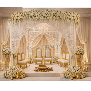 Mandap de Boda de Lujo Blanco con Corte Láser para Australia, Mandap Moderno con Corte Láser para Bodas, Mandap de Boda Blanco de Lujo para Texas - Product Image 1