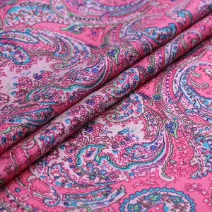 Custom Printed Italian Pure Silk Habotai Fabric Digital Print Silk Fabric
