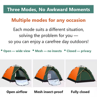 Tente de camping automatique 3 saisons Oxford Fiberglass 1 chambre, tente dôme imperméable avec logo personnalisé PU 1500mm UPF50+ pour voyages en famille en plein air