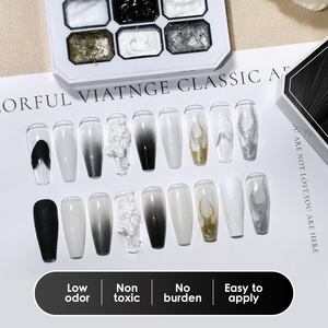 HONEY GIRL Vernis à ongles en <span class=keywords><strong>gel</strong></span> UV LED sans HEMA <span class=keywords><strong>Noir</strong></span> & Blanc 9 grilles Écologique Non toxique Vegan Longue durée - Product Image 5