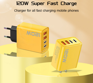 Portable 120W USB-C 4-Port Fast <b>Power</b> <b>Adapter</b> Charger PD 3.0 QC3.0 OTP OVP for Mobile Phones Laptops Travelers <b>US</b> - Product Image 2