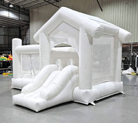 Château gonflable en PVC en forme d'oie, personnalisé par l'usine QY, avec toboggan et parcours d'obstacles, modèle sur le thème de Bluey, 12x6M