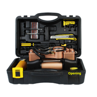 Kit d'outils de réparation rapide, boîte à outils, pompe à air pour voiture, pompe à double cylindre, pompe à air pour voiture avec gonfleur de pneus, 150 psi pour gonfleur de pneus de voiture SUV