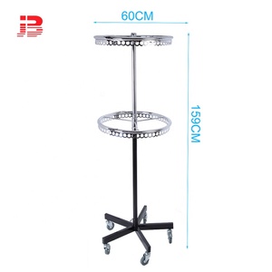 Bán buôn xoay vòng hình quần áo treo kệ trưng bày với bánh xe lớp duy nhất/hai lớp <span class=keywords><strong>Rack</strong></span> hiển thị - Product Image 4