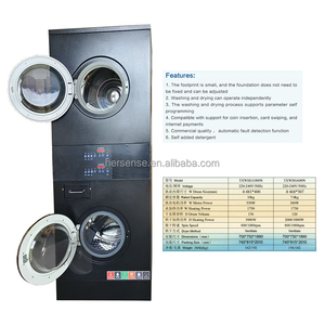 Lavadora de Ropa Comercial de 10 kg con Secadora, 220V 60Hz/50Hz, para Filipinas, Negra, Auto Dos - Product Image 2