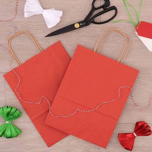 Petit sac cadeau en papier kraft avec poignées, sac fourre-tout artisanal pour boutiques, magasins de détail, fêtes d'anniversaire, sac en papier pour boutique - Product Image 4