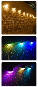 <span class=keywords><strong>Lampe</strong></span> <span class=keywords><strong>solaire</strong></span> LED étanche pour clôture, éclairage mural à économie d'énergie pour patio et jardin, corps en ABS étanche - Product Image 5