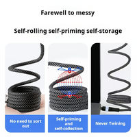 Nouveau câble magnétique en nylon 3A à charge rapide Type C-C, robuste et durable, noir, taille personnalisée pour mobile et appareil photo