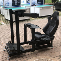 Cabina de Simulación de Carreras Personalizada de Aluminio 4080 Estilo Fórmula, Configuración Completa con Asiento, Soporte para Tres Monitores, Teclado, Simulador de Carreras
