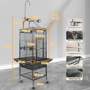 Jaula Grande de Hierro Forjado para Pájaros con Plataforma de Juego, Jaula Resistente para Loros, Guacamayos y Cacatúas - Product Image 3