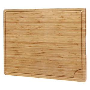 Planche à découper rectangulaire en bambou durable 24 x 18 pouces pour cuisine, 60 cm extra large, avec rainure pour jus, épaisseur 1,5 cm, type bloc de boucher - Product Image 1