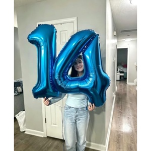 Globos de Número del 0 al 9 de 16, 32 y 40 Pulgadas, Empaquetados Individualmente en Tarjeta, Globos de Aluminio Mylar para Fiestas de Cumpleaños - Product Image 2
