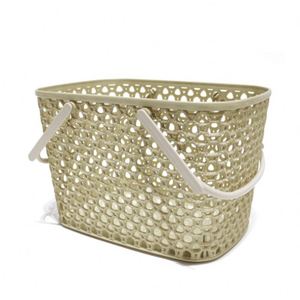 Panier de rangement rectangulaire en plastique portable de haute qualité, écologique, avec poignée, design moderne multifonctionnel pour la maison - Product Image 2