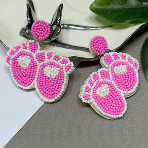 AHAYA <span class=keywords><strong>Boucles</strong></span> <span class=keywords><strong>d</strong></span>'<span class=keywords><strong>oreilles</strong></span> <span class=keywords><strong>pendantes</strong></span> bohèmes motif petite empreinte florale, coloris bleu/rose, bijoux fantaisie et charmants, cadeau <span class=keywords><strong>d</strong></span>'anniversaire pour femme - Product Image 4