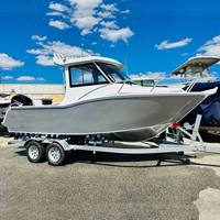 Bateau de pêche de luxe Gospel de 20 pieds en aluminium avec moteur hors-bord, coque en V de 6 m, cabine, yacht à voile, fabrication soudée à la main, à vendre