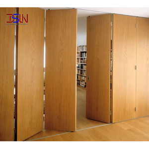 Paravent pliant moderne en bois massif sans cadre avec moustiquaire en acier inoxydable, rail lisse et ouverture large pour cuisine/salon - Product Image 1