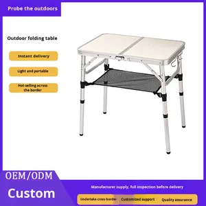 Net depolama ile kamp piknikler için taşınabilir açık katlanır alüminyum alaşım masa uygun katlanabilir dış mekan mobilyası - Product Image 3