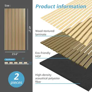 Akupanel ตกแต่งธรรมชาติไม้โอ๊คไม้วีเนียร์ Mdf กันเสียงสักหลาดแผงผนังไม้อะคูสติก