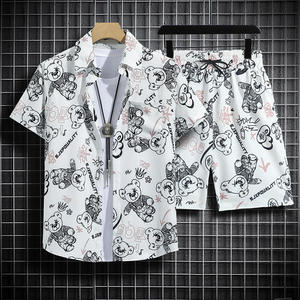 Camicia da spiaggia hawaiana stile Hong Kong retrò da <span class=keywords><strong>uomo</strong></span> a maniche corte e ampia <span class=keywords><strong>abbigliamento</strong></span> estivo Casual in pantaloncini di <span class=keywords><strong>grandi</strong></span> dimensioni - Product Image 6