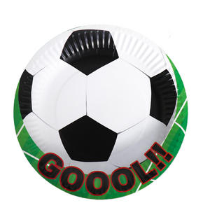 Décoration sur le thème du football avec impression personnalisée en gros Garçons Enfants Fête d'anniversaire Vaisselle jetable Assiettes et gobelets en papier pour la nourriture - Product Image 6