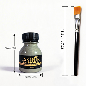 <span class=keywords><strong>Pintura</strong></span> Acrílica Fluida Marrón Tierra Vintage, <span class=keywords><strong>Kit</strong></span> de 4 Pigmentos de 60ml para Verter con Pincel, para Principiantes, Arte Abstracto Fluido DIY - Product Image 3