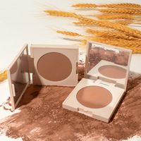 Poudre bronzante pressée vegan 4 couleurs sans talc, soyeuse et lisse, palette de bronzant avec logo personnalisé, palette de contour naturellement mate