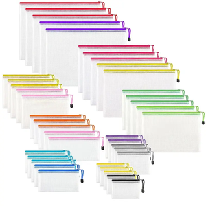 תיק מסמכים רשת עמיד וגמיש ועמיד למים, שקוף, עם סגירת רוכסן וו חבל, תיקי רשת עמידים במיוחד - Product Image 3