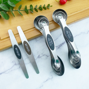 Juego magnético de 9 piezas de doble cabezal, herramienta para hornear condimentos de acero inoxidable, cuchara medidora graduada para especias - Product Image 3