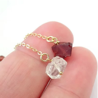 Collier Pendentif Classique en Pierre Naturelle Brute Unisexe avec Chaîne à Maillons en Forme de Boule, Personnalisable, Cadeau pour Demoiselle d'Honneur