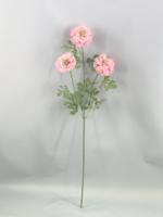 Ranunculus Buatan Realistis 70cm 3 Kepala Buatan Tangan Tahan Lama untuk Dekorasi Rumah Ruang Tamu Paskah Hari Valentine