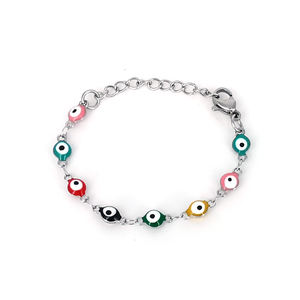 Bracelet en acier inoxydable perlé pour enfants, <span class=keywords><strong>protection</strong></span> <span class=keywords><strong>contre</strong></span> le <span class=keywords><strong>mauvais</strong></span> œil pour bébé, style religieux islamique pour les anniversaires - Product Image 2