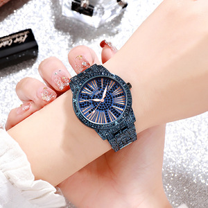 European and American style Roman numeral dial fashionable and elegant diamond-encrusted women's <b>watch</b> - Product Image 5