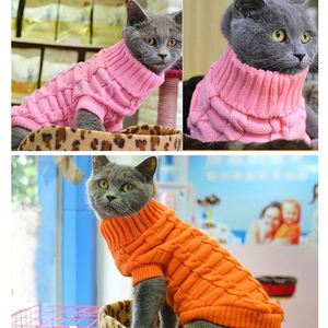 Ropa de Invierno de Punto de Lujo para Mascotas, Suéter para Perros Pequeños y Medianos, Suéter para Cachorros <span class=keywords><strong>Chihuahua</strong></span>, Suéter de Color <span class=keywords><strong>Puro</strong></span> - Product Image 3