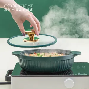 OSBORN Nuova cucina di design set di pentole Casseruola di ceramica di cottura piatto piatto pentola con coperchio in vetro casseruola di ceramica in 2021