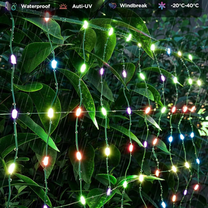 Luces de red de plástico para exteriores 10m RGBIC 480 LEDs 64 modos IP65 impermeable Alexa Google Assistant App Control batería Navidad - Product Image 1