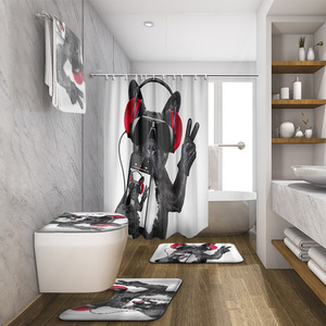 <span class=keywords><strong>Rideau</strong></span> de douche lavable en polyester, lunettes de soleil, chien, <span class=keywords><strong>baignoire</strong></span> de plongée sous-marine, images, décoration de salle de bains - Product Image 6