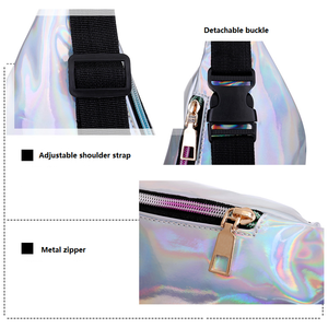 Riñonera Holográfica Personalizada, Riñonera de PU con Efecto Láser, Riñonera de Moda con Cinturón Ajustable para Mujer, para Fiestas, Festivales, Viajes, Deportes - Product Image 3